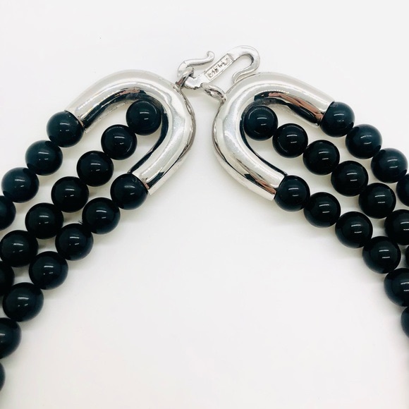 Vintage Designer ALEXIS KIRK Modernist Black Statement Necklace - Picture 9 of 16